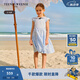 Teenie Weenie Kids小熊童裝25夏季新款女童甜美娃娃領(lǐng)鏤空連衣裙 藍(lán)色 110 cm