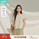 茵曼（INMAN）【亞麻】茵曼淡人穿搭正肩短袖T恤女2025年夏季新款內(nèi)搭顯瘦上衣 亞麻色-18525343C M