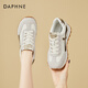 達芙妮（DAPHNE）復古阿甘休閑鞋女拼色百搭運動(dòng)鞋女輕便德訓鞋跑步鞋女 米色 38