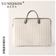 VUNIQSON品牌月光白蕾絲手提電腦包高顏值筆記本包針織鉤花14寸公文包男女 月光白蕾絲 13.3英寸