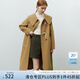 FANSILANEN范思藍恩22FS4172學(xué)院風(fēng)牛角扣大衣女秋冬大領(lǐng)子雙面羊毛呢子外套 駝色 S