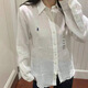 RL拉夫勞倫襯衫2025新款男裝刺繡長袖襯衫女寬松休閑襯衣外套上衣 白色（長袖） L
