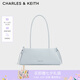 CHARLES&KEITH蝴蝶結簡約單肩腋下包法棍包生日禮物七夕禮物CK2-20160193 Sea Salt Blue海鹽藍（新色） 中包