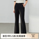 纖莉秀【舒適松緊后腰顯瘦微喇垂感褲子】大碼女裝胖mm2025春新款0695 黑色 XL