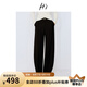 H's黑色褲子女25秋新款高級(jí)設(shè)計(jì)松弛感高腰寬松香蕉休閑西裝長(zhǎng)褲 黑色 M