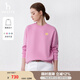 哈吉斯（HAZZYS）女裝 春秋季女圓領(lǐng)寬松落肩袖撞色休閑衛(wèi)衣女ABTSE03AX01 粉色PN M (160/84A 38)