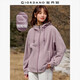 佐丹奴外套女搖粒絨品牌膠章寬松連帽拉鏈衛(wèi)衣開衫女05373854