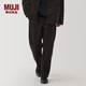 無印良品（MUJI）男式 木棉混 燈芯絨寬版褲 男士長褲子 美拉德秋季 深棕色 S (165/72A)