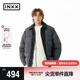 英克斯（inxx）APYD 工裝感羊羔毛拼接羽絨服男寬松時(shí)尚大口袋翻領(lǐng)外套 灰色 M