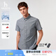 哈吉斯（HAZZYS）男裝 夏季款男士襯衣純色商務(wù)通勤短袖襯衫男ATCZK1BBF52 藏青色NV L （175/96A 48）