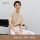 OVV2024春夏新款女裝基礎(chǔ)簡(jiǎn)約圓領(lǐng)套頭休閑易搭短袖針織衫 卡其（凈色）07 M