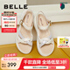 百麗（Belle）厚底增高休閑涼鞋女商場同款柔軟涼鞋A9W1DBL4 米白 37 (235mm)