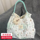 新款印花可愛(ài)ins單肩包女學(xué)生韓版托特包卡通大容量手拎包通勤包 綠色星貓咪【高品版】 包包（無(wú)掛飾）