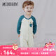 Milkbarn嬰兒衣服寶寶春秋長袖連體服新生兒純棉哈衣爬服連體衣 夢海徜徉 73cm (6-12m)