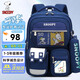 史努比（SNOOPY）小學(xué)生書包輕便兒童護(hù)脊減負(fù)雙肩包 一到三年級(jí) 藍(lán)色小號(hào)