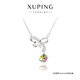 XUPING旭平首飾仿水晶水蝶結方糖時(shí)尚項鏈女生送新年禮物飾品 火山魔方 約40+5cm
