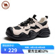 駱駝牌 女鞋老爹鞋厚底運動休閑戶外透氣鞋子女 P25S255001 米/黑 38 