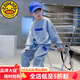 G.DUCKKIDS兒童裝男童秋裝套裝2025新款中大童春秋網(wǎng)紅炸街衛(wèi)衣運動服薄款潮 熱售灰色 100 身高90-100cm年齡3-4歲