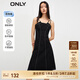 ONLY收腰氣質(zhì)休閑短裙牛仔吊帶連衣裙女|123342002 J1Z 黑色牛仔提花印花 M 165/84A