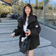 RHUDE FOG品牌女裝美式連帽風衣外套女2025春秋新款休閑時尚高級感流行顯瘦 黑色 M