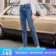 百圖betu女裝秋新款牛仔褲時尚百搭高腰顯瘦修身牛仔褲女2309T74 牛仔色 M