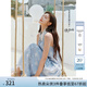 范思藍(lán)恩【徐若晗同款】海邊度假連衣裙女夏重工編織藍(lán)色條紋2618 微風(fēng)藍(lán) M