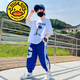 G.duck品牌童裝男童夏季套裝中大童男孩夏裝痞帥兒童短袖t恤運動(dòng)長(cháng)褲 白色 150