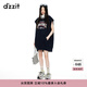 DZZIT地素連衣裙夏季運(yùn)動(dòng)風(fēng)無(wú)袖設(shè)計(jì)衛(wèi)衣裙子女 深藍(lán)色 S