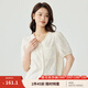 茵曼（INMAN）法式小香風(fēng)短袖襯衫女夏季氣質(zhì)提花寬松時(shí)尚純棉舒適襯衣 杏色 S