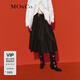 MO&Co.春秋中腰寬松A字廓形傘擺半身裙(附腰帶)摩安珂 黑色 M 165