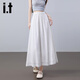izzue it蕾絲拼接白色半身裙夏季高級感高腰遮胯a字裙