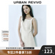 UR2025夏季新款女裝摩登氣質(zhì)通勤短款方領(lǐng)A字連衣裙UYY750075 米白 M