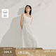 茵曼（INMAN）自然涼純棉府綢法式方領(lǐng)背心連衣裙2025夏季女裝新品無袖收腰裙子 珍珠白 L