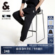 杰克·瓊斯（JACK&JONES）衣服男裝褲子男夏季束腳褲運動褲寬松衛(wèi)褲休閑卡通刺繡微彈男褲 E40黑色 31 175