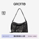 GROTTO個樂25年新款SoftCollar保齡球包單肩包小號中號通勤斜挎包 經(jīng)典黑M 亮銀