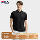 FILA 領(lǐng)航POLO|斐樂(lè)官方男裝針織POLO2025夏季新款時(shí)尚休閑涼感短袖 正黑色-BK 3XL 190/108A/XXXL