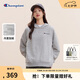 Champion冠軍加絨連帽衛(wèi)衣女新款休閑時(shí)尚刺繡長(zhǎng)袖上衣 淺麻灰色  M 
