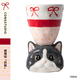 CONGSTUDIO限定手作可愛貓咪手工陶瓷杯酒杯咖啡杯創(chuàng)意卡通少女生日禮物 蝴蝶結「奶糕」