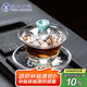 SUSHI CERAMICS蓋碗輕奢水晶玻璃三才蓋碗綠松石茶碗功夫茶具150ml  ROLANDO系列