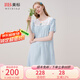 美標(biāo)（MEIBIAO）商場同款短袖純棉睡裙女春夏全棉睡衣甜美連衣裙公主風(fēng)棉紗家居服 寶貝藍(lán)（雙層棉紗） XL (170/92A)