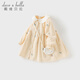 戴維貝拉（DAVE＆BELLA）兒童連衣裙春裝新款燈芯絨女童裙子女寶寶童裙小童公主裙 奶黃色【現貨】 100 cm（建議身高90-100cm）