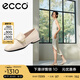 愛步（ECCO）樂福鞋女 通勤輕奢百搭單鞋簡約氣質(zhì)粗跟女鞋 安妮方頭208563 石灰色20856301378 39