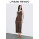 UR2025秋季新款女裝休閑蕩領(lǐng)紋理感長(cháng)裙吊帶連衣裙UWJ750077