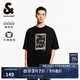 杰克·瓊斯（JACK&JONES）男裝25年短袖T恤男士夏季重磅純棉潮流寬松oversized白黑色半袖t E40黑色 常規(guī) 寬松版，卡碼拍小 M
