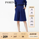 PORTS寶姿 秋季新品女裝簡(jiǎn)約A廓形闊腿七分褲SB9P015BZF010 深藍(lán) S (4)
