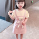 儷韻小屋（LiYunHouSe）兒童1-7歲夏季連衣裙小女孩公主裙夏新款女寶寶假兩件短袖背帶裙 粉紅色【送小熊】 120 建議身高120cm
