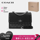 蔻馳（COACH）【品牌直供】女士小號(hào)黑色PVC配皮斜挎小方包90400SVS3L七夕禮物
