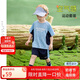 ASK JUNIOR男童兒童運(yùn)動(dòng)套裝2025夏季吸濕速干嬰幼短袖短褲 藍(lán)色  130 
