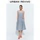 UR2025夏季新款女裝復古休閑U型領(lǐng)無(wú)袖牛仔連衣裙UWH850057
