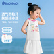 巴帝巴帝夏季嬰幼兒女童寶寶套裝短袖t恤短裙子套裝 玫粉 兔兔小熊 110